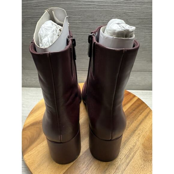 Naturalizer River Ankle Boot Leather Bootie | Cabernet Sauvignon Red Leather 11 - Picture 5 of 8